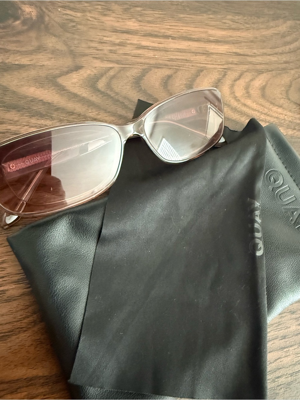 Quay Australia Light Pink Gradient Cat-Eye Sunglasses